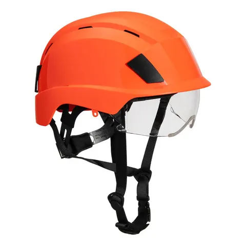 Kask ze zintegrowaną wizjerką PS80ORR pomarańczowy