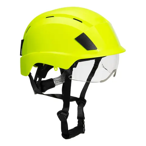 Kask ze zintegrowaną wizjerką PS80YER żółty