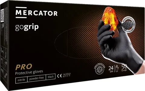 Rękawice nitrylowe rmm-pgripgo nitryl czarny s