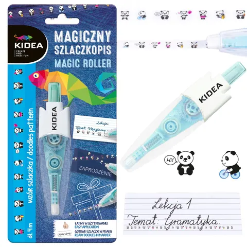 Magiczny szlaczkopis w taśmie pisaku Kidea panda