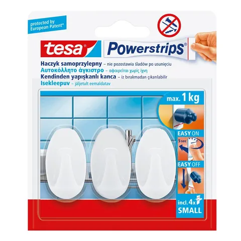 Haczyki samoprzylepne tesa® POWERSTRIPS białe