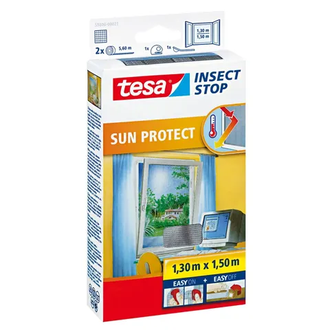 Moskitiera na okno przeciwsłoneczna tesa® 1,3m x 1,5m
