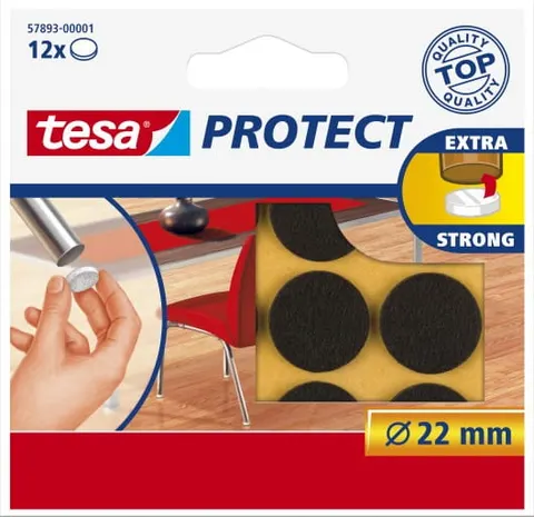 Podkładki filcowe pod meble tesa® 22mm, brązowe