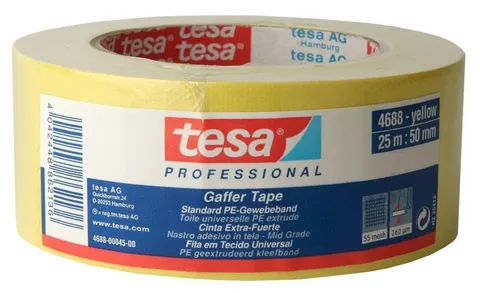 Taśma naprawcza tesa® GAFFER 25m x 50mm, żółta