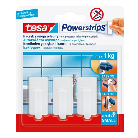 Haczyki samoprzylepne tesa® POWERSTRIPS białe