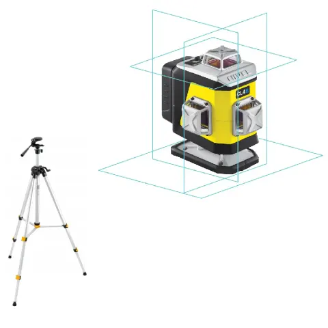 Laser krzyżowy CL4B 4-wiązki niebieski + statyw SJJM1EX Nivel System