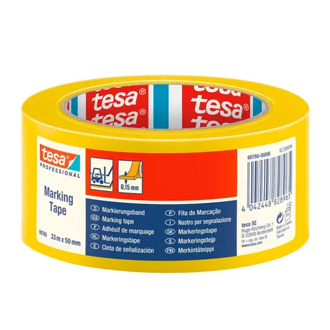 Taśma ostrzegawcza bhp tesa® 33m x 50mm żółta