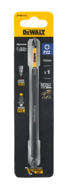 DT7801T DEWALT Długi Bit FLEXTORQ PZ2/125 mm 1 szt.
