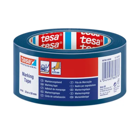 Taśma ostrzegawcza bhp tesa® 33m x 50mm niebieska