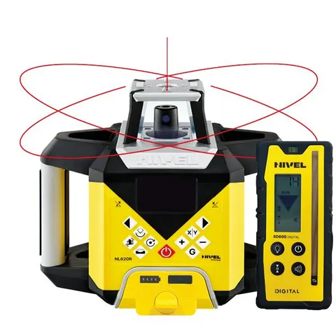 Nivel System NL620R DIGITAL NIWELATOR LASEROWY CZERWONY z czujnikiem cyfrowym , Spadki Manualne