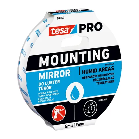 Dwustronna taśma montażowa tesa® PRO Mounting do luster, 5m x 19mm