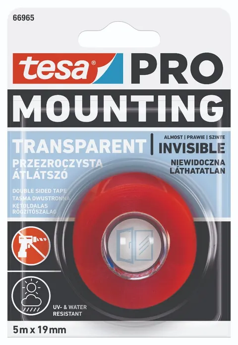 Dwustronna taśma montażowa tesa® PRO Mounting przezroczysta, 5m x 19mm