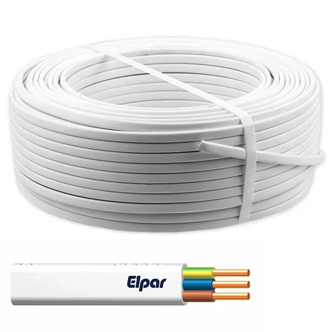 Przewód YDYp 3x4 żo 450/750V instalacyjny biały, krążek 100m; ELPAR
