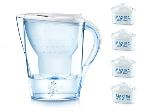 Dzbanek do wody Brita Marella Cool Biały - 2,4L + 4szt filtrów Brita MAXTRA