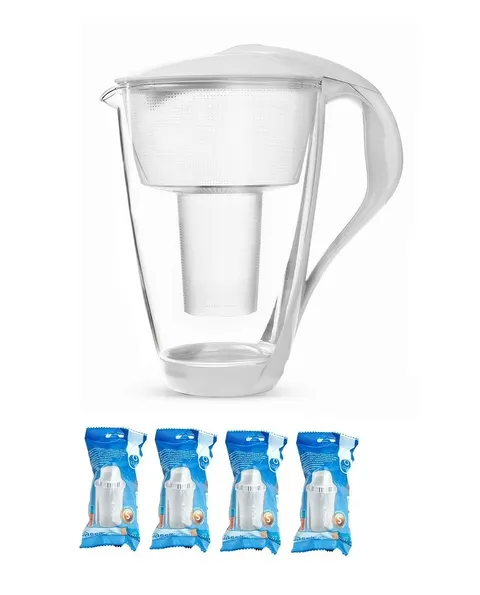 Dafi CRYSTAL 2,0l LED BIAŁY Szklany dzbanek do wody filtr 4szt Dafi Classic