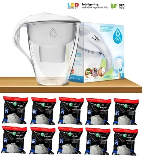 Dzbanek Astra Unimax 3,0l LED Biały + 10 wkładów Filter Logic FL402H