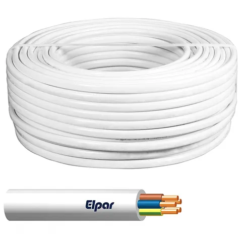 Przewód YDY 5x6 żo 450/750V biały, krążek 100m; ELPAR