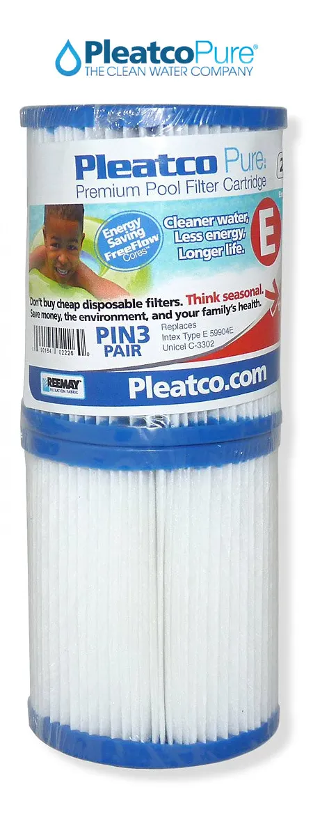 PLEATCO PIN3-Pair Filtry do basenu Intex E (2 szt) na 6 miesięcy