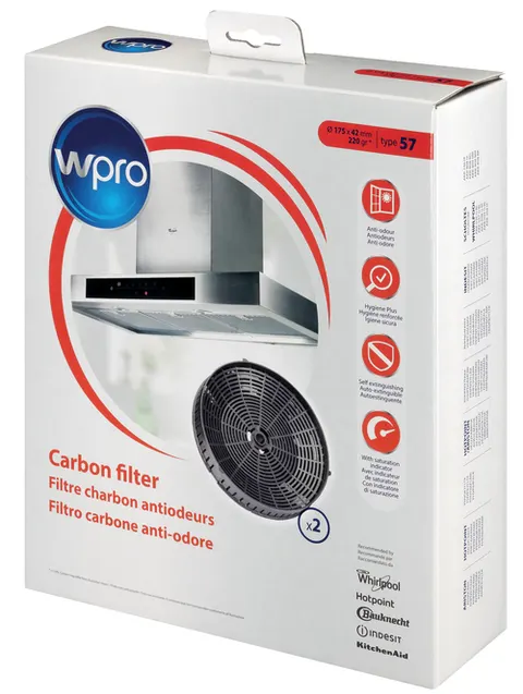 Whirlpool WPRO typ 57 filtr węglowy do okapu 2 szt 484000008824