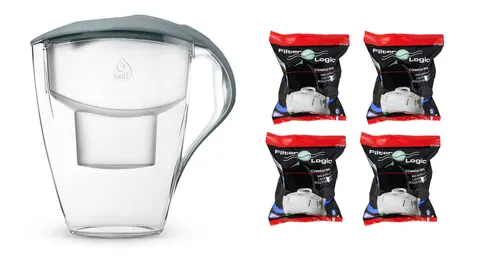 Dzbanek Dafi Astra LED stalowy 3,0l + 4 wkłady Filter Logic FL402H