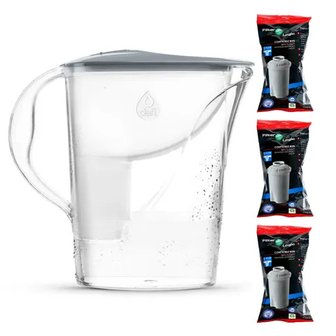Dafi START 2,4L STALOWY Dzbanek do wody filtr 3 szt Filter Logic FL-601G