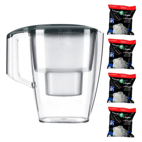Dafi START 4,0L STALOWY Dzbanek do wody filtr 4 szt Filter Logic FL-402H