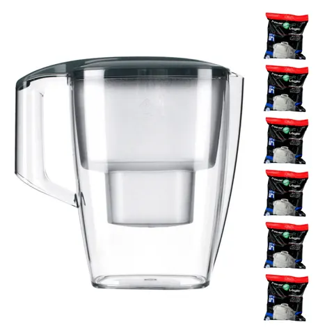 Dafi START 4,0L STALOWY Dzbanek do wody filtr 6 szt Filter Logic FL-402H