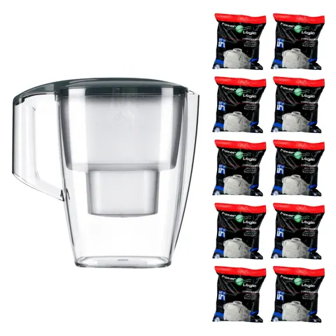 Dafi START 4,0L STALOWY Dzbanek do wody filtr 10 szt Filter Logic FL-402H