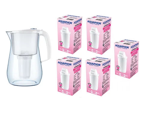 Aquaphor Provence Biały Dzbanek do wody 4,2L filtr 5 szt A5 Mg