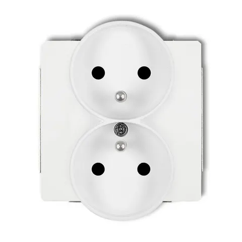 DECO gniazdo podwójne do ramki z/u 2x2P+Z biały; DGPR-2ZP, KARLIK