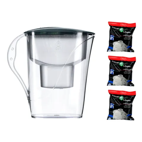 Dafi START 3,3L STALOWY Unimax Dzbanek do wody filtr 3 szt FilterLogic FL-402H