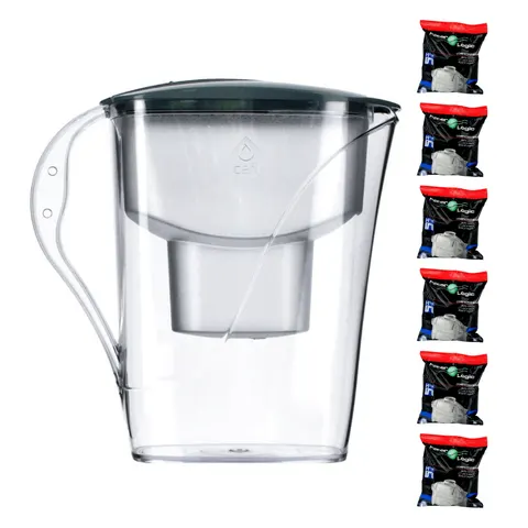 Dafi START 3,3L STALOWY Unimax Dzbanek do wody filtr 6 szt FilterLogic FL-402H