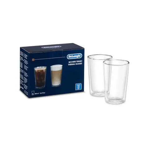 Szklanki do mrożonej kawy i herbaty Delonghi DLSC319 2 szt. 490 ml.