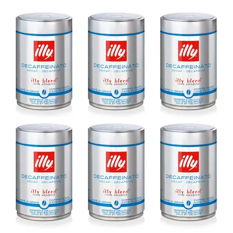 Illy Decaffeinato kawa ziarnista bezkofeinowa 250 g 6 szt.