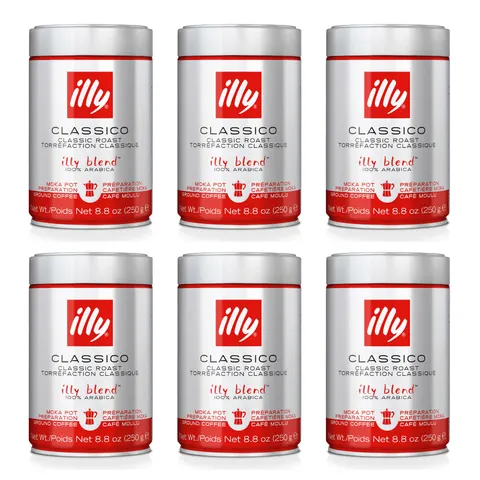 Illy Classico moka kawa mielona 250 g 6 szt.