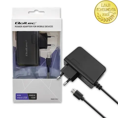 QOLTEC 5V/3A MICRO USB ŁADOWARKA 51022