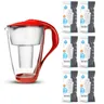 Szklany dzbanek filtrujący Dafi Crystal 2,0 l czerwony + 6 filtrów Dafi Classic