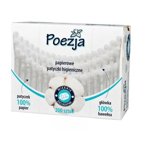 POEZJA Patyczki higieniczne PAPIEROWE, 200 szt