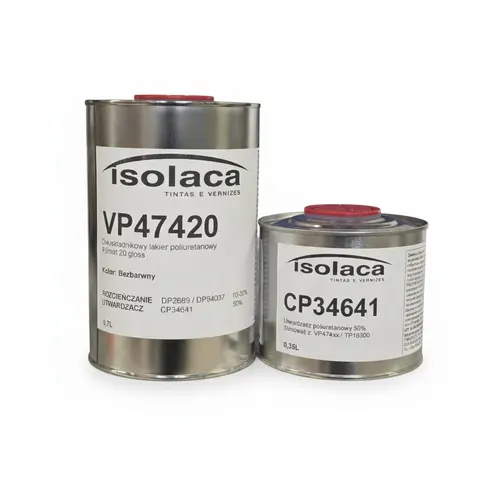 Isolaca VP47420 – Lakier Poliuretanowy do Drewna i MDF Półmat [ZESTAW]