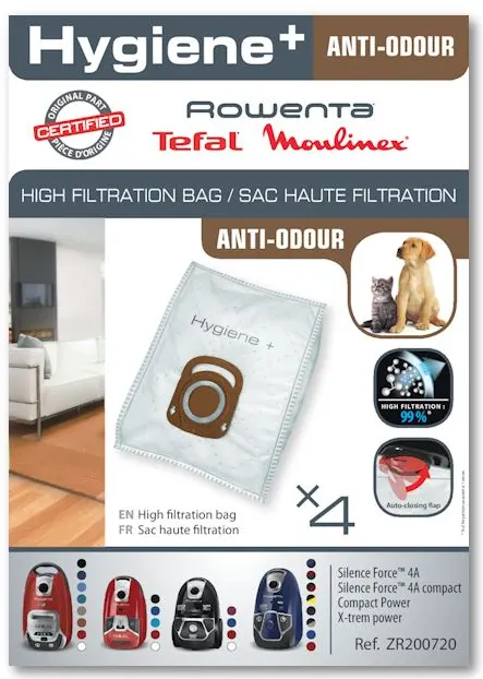 Rowenta ZR200720 Hygiene + Anti-Odour worki do odkurzacza 4 szt