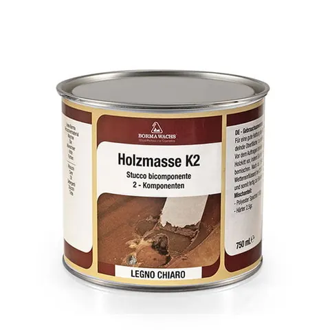 Borma Wachs Holzmasse K2 - Szpachla do Drewna Dwuskładnikowa 750ml Bezbarwna