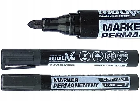 Motive Marker Permanentny - Budowlany Czarny Wodoodporny Okrągły