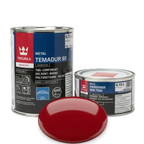 Zestaw Temadur 90 1L - Ursus CZERWONY - Poliuretan High Gloss