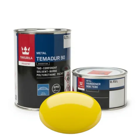 Tikkurila Temadur 90 1L (Żółty Felgi John Deere) - Poliuretan 2K High Gloss