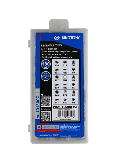 PROMOCJA-ZESTAW BITÓW 1/4" 180 szt.