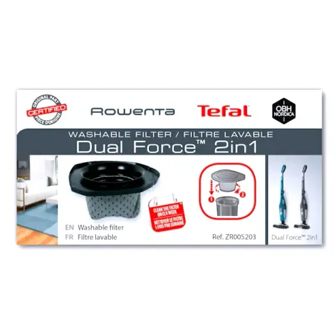 TEFAL ZR005203 Filtr zmywalny do odkurzacza Dual Force 2w1