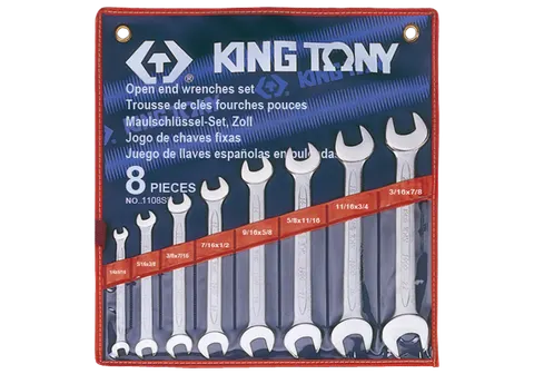 PROMOCJA-ZESTAW KLUCZY PŁASKICH calowych 1/4 - 7/8", 8cz. ETUI