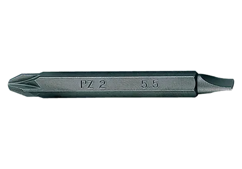 BIT DWUSTRONNY 1/4" POZIDRIV No.2 / PŁASKI 5,5 x 1,0 x 60mm