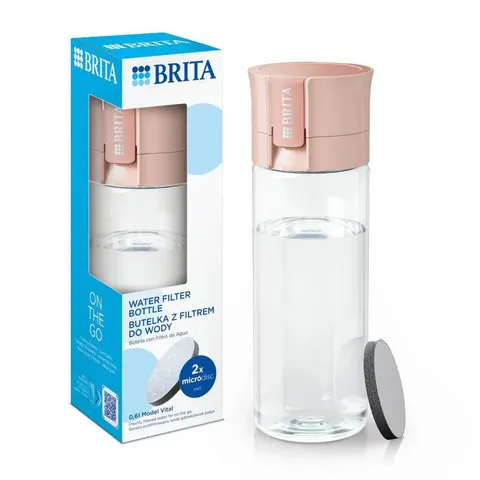 Brita Fill&Go Vital butelka filtrująca 600ml – brzoskwinia +2 filtry MicroDisc