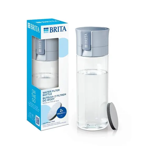 Brita Fill&Go Vital butelka filtrująca 600ml – błękit +2 filtry MicroDisc